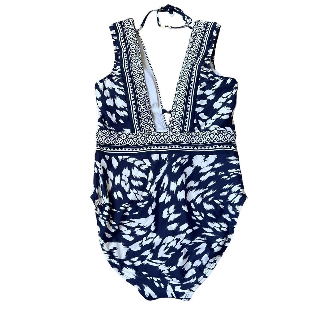 La Blanca INDIGO Deep Plunge One Piece Swimsuit, US 4 - Picture 3 of 8